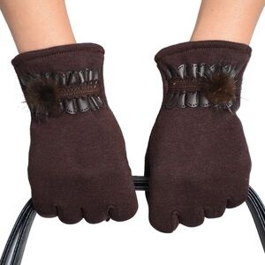 1Pair Women Winter Warm Female Touchscreen Gloves